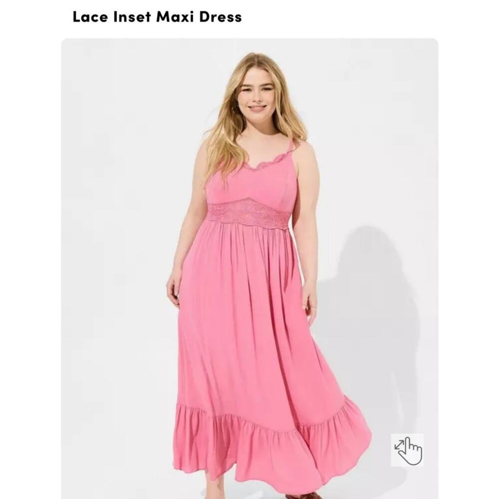 torrid Pink Lace Inset Maxi Dress